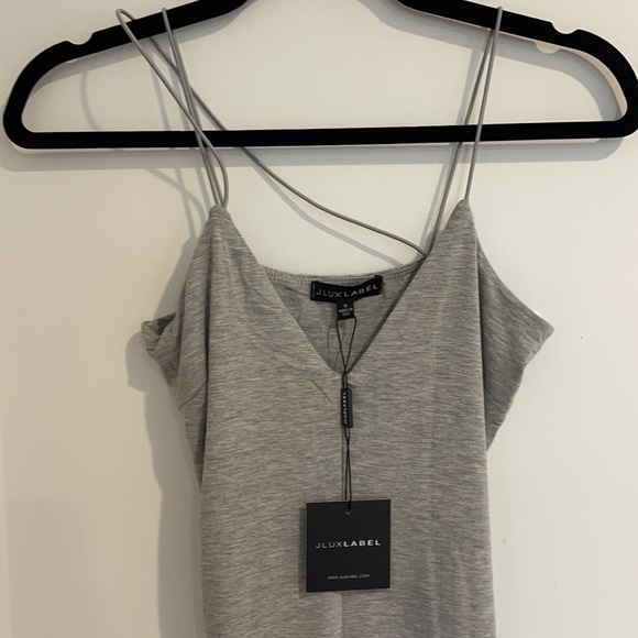 J Lux Label Valencia Diagonal Strap Dress S Grey - Picture 5 of 5